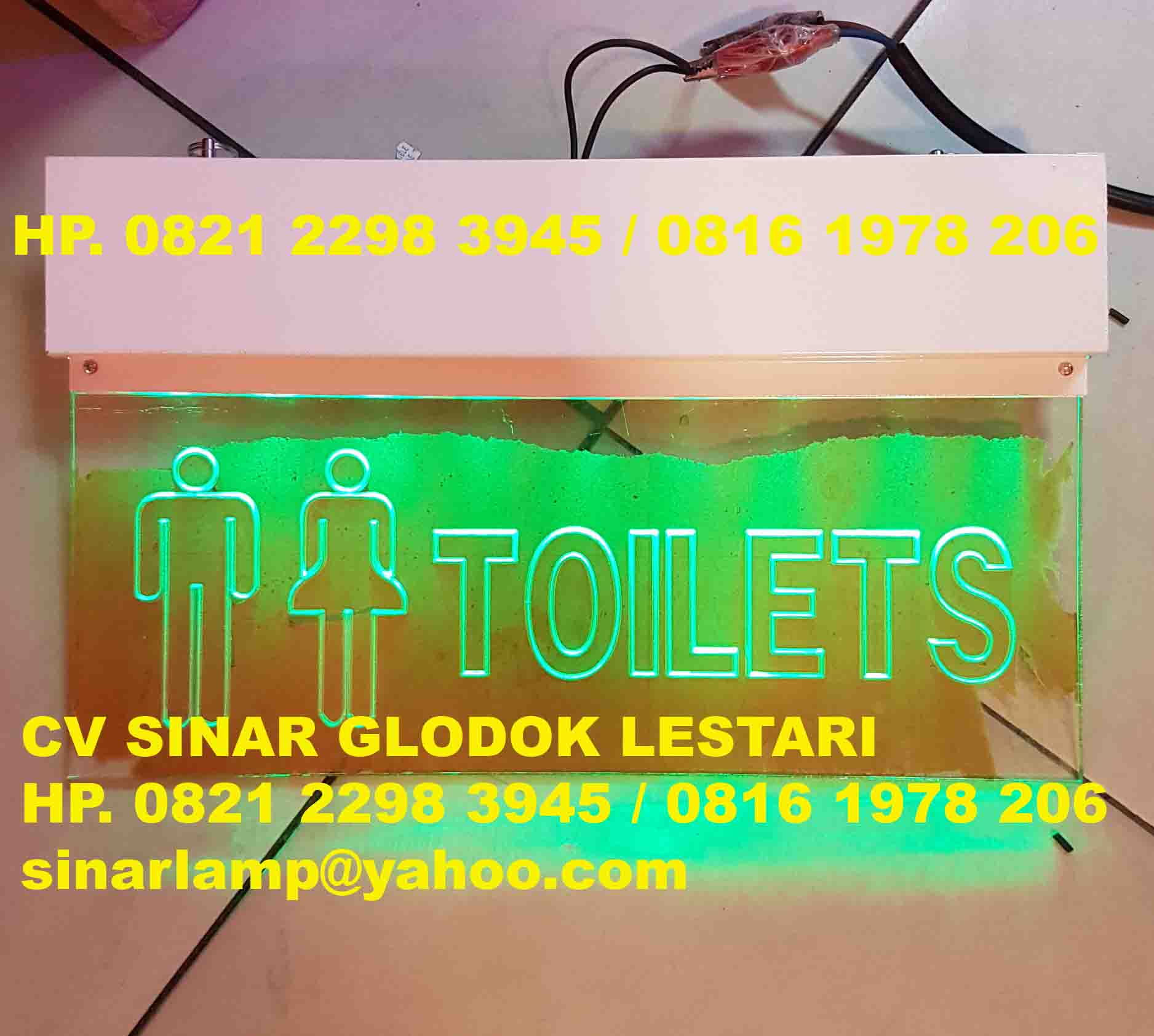 Lampu Exit Sign Toilet LED Transparent QD-LBS-001R